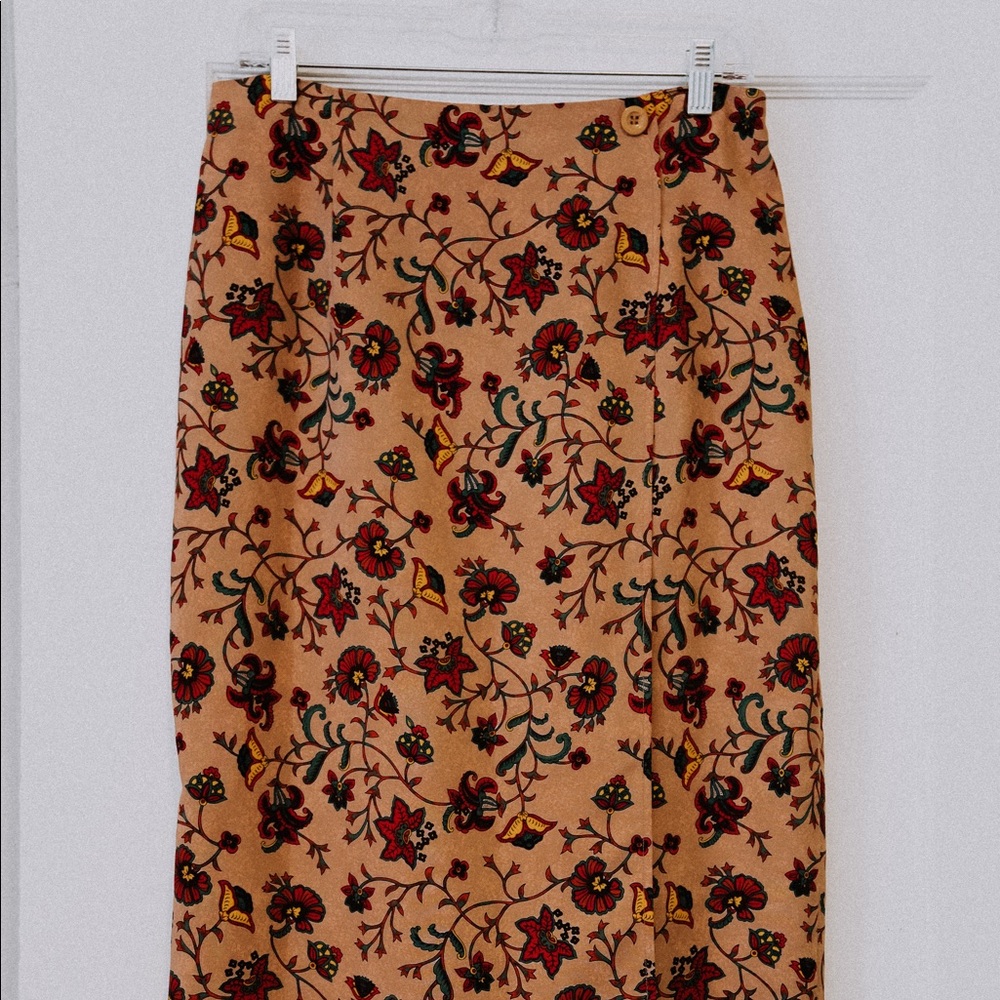Vintage Floral Midi Skirt